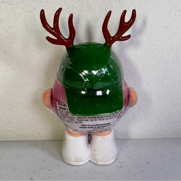 Vintage 1997 M&M's Minis Candy Dispenser Reindeer Antlers Red Holiday Character - Picture 3 of 12